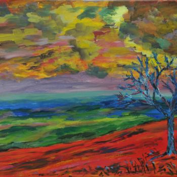 Peinture intitulée "vue de Mont à St Ho…" par Philip Moreau, Œuvre d'art originale, Acrylique
