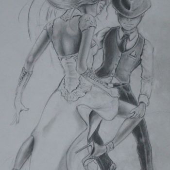 Dessin intitulée "tango" par Philippe Dran, Œuvre d'art originale