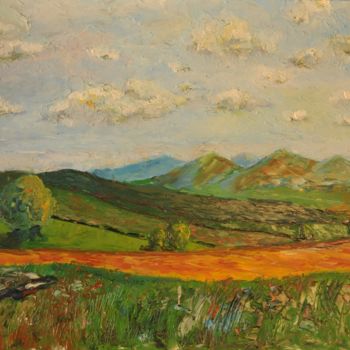 Peinture intitulée "le mont Touleur" par Philip Moreau, Œuvre d'art originale, Huile