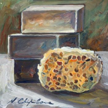 Painting titled "savons et eponge" by Nathalia Chipilova, Original Artwork, Acrylic