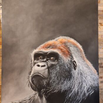 Painting titled "Singe" by Patricia Rospert, Original Artwork, Oil