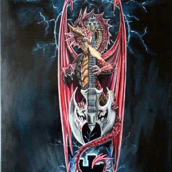 Peinture intitulée "Dragon Show" par Bernard Niobey, Œuvre d'art originale, Acrylique