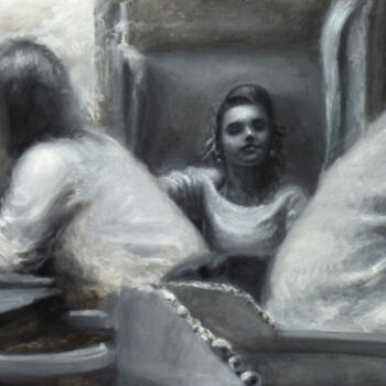 Dessin intitulée "Maëlle (dans un caf…" par David Benayoun, Œuvre d'art originale, Pastel