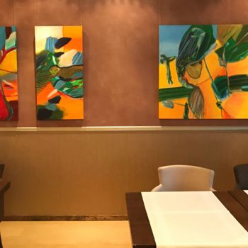 Painting titled "Ausstellung Alden H…" by Sebastian Olivier Burckhardt, Original Artwork, Acrylic