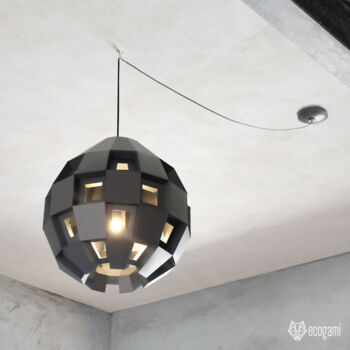 Sculpture titled "Lampe de plafond en…" by Ecogami, Original Artwork, Paper