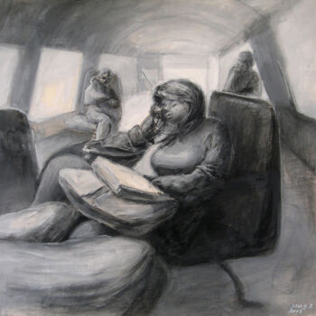 Dessin intitulée "Julie Endormie" par David Benayoun, Œuvre d'art originale, Craie