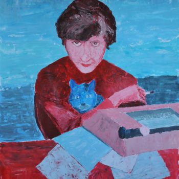 Ζωγραφική με τίτλο "Françoise Sagan" από Philip Moreau, Αυθεντικά έργα τέχνης, Ακρυλικό