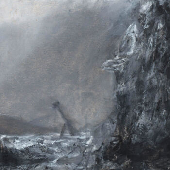 Dessin intitulée "Paysage à l'arbre a…" par David Benayoun, Œuvre d'art originale, Pastel