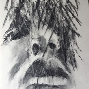 Dessin intitulée "Tout Près" par Dominique Dève, Œuvre d'art originale, Fusain