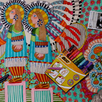 Dessin intitulée "Femmes XXIII.jpg" par Delphine Mabed, Œuvre d'art originale