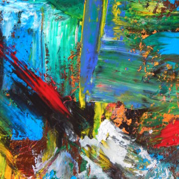 Painting titled "GARDEN #1" by William Birdwell, Original Artwork, Oil Mounted on Wood Stretcher frame