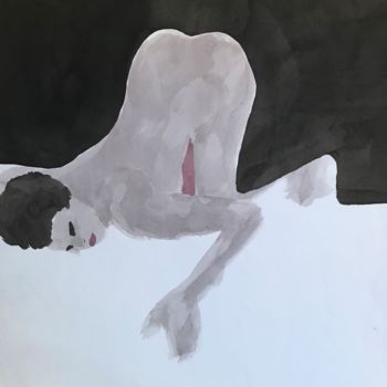 绘画 标题为“LˋAttente” 由Sebastian Olivier Burckhardt, 原创艺术品, 水彩