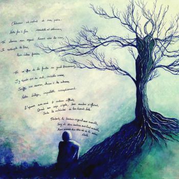 Painting titled "Nés de la même étoi…" by Gaïdg, Original Artwork, Acrylic Mounted on Wood Stretcher frame