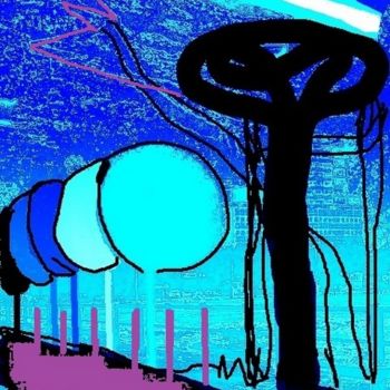 Digital Arts με τίτλο "paysage-burlesque" από Mysane, Αυθεντικά έργα τέχνης, Ψηφιακή ζωγραφική