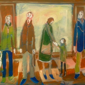 Malerei mit dem Titel "queue" von Simon Taylor, Original-Kunstwerk