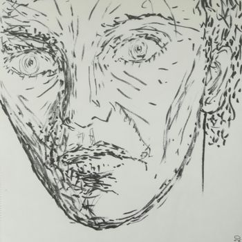 Σχέδιο με τίτλο "drawing-with-tired-…" από Pertti Matikainen, Αυθεντικά έργα τέχνης, Μαρκαδόρος