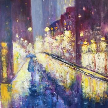 绘画 标题为“Les trottoirs de Pa…” 由Anne Vignau, 原创艺术品