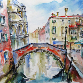 「Venice No.3」というタイトルの絵画 Zsolt Székelyhidiによって, オリジナルのアートワーク, 水彩画