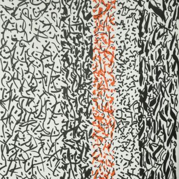 「Red Line」というタイトルの描画 Pertti Matikainenによって, オリジナルのアートワーク, マーカー