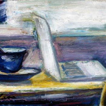 Peinture intitulée "With my netbook" par Nathalia Chipilova, Œuvre d'art originale, Huile