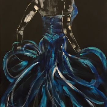 Peinture intitulée "danseuse bleue" par Isabelle Villena, Œuvre d'art originale, Acrylique