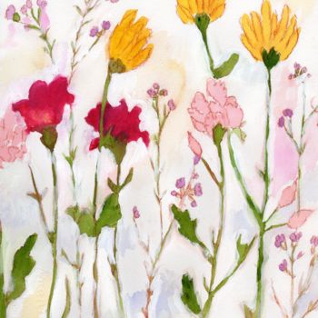 绘画 标题为“Flowers from Sheely…” 由Janel Bragg, 原创艺术品, 水彩