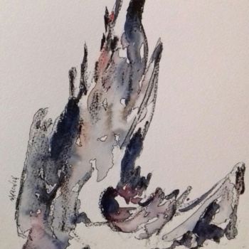 Dessin intitulée ""L'ENVOLEE"" par Renée Marcinek, Œuvre d'art originale, Encre