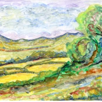 Peinture intitulée "Morvan sud VIII" par Philip Moreau, Œuvre d'art originale, Aquarelle