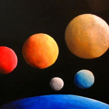 Peinture intitulée "LES BOULES" par Desnoyers, Œuvre d'art originale, Acrylique
