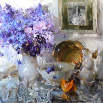 Painting titled "Morning in  my Stud…" by Angelika Privalikhina, Original Artwork, Oil