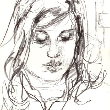 Dessin intitulée "Myriam" par David Benayoun, Œuvre d'art originale, Craie