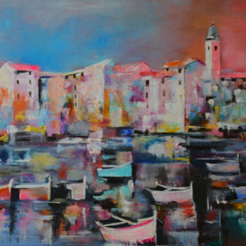 Pittura intitolato "City on water.jpg" da Pannochki.Art, Opera d'arte originale, Olio