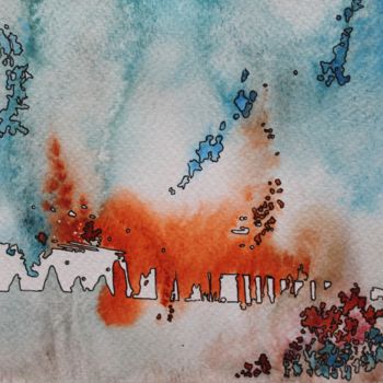 Ζωγραφική με τίτλο "Impromptu - aquarel…" από Clau Redier-Clément, Αυθεντικά έργα τέχνης, Ακουαρέλα Τοποθετήθηκε στο Ποτήρι