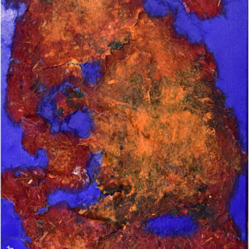 Painting titled "Texture végétale 001" by Alliet-Delacroix, Original Artwork, Oil