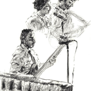 Dessin intitulée "Concert" par David Benayoun, Œuvre d'art originale, Crayon