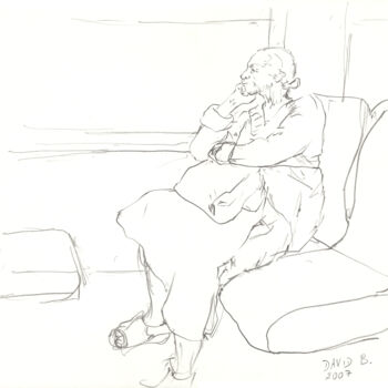 Dessin intitulée "Hélène" par David Benayoun, Œuvre d'art originale, Graphite
