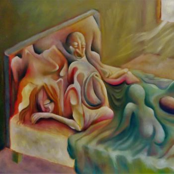 Schilderij getiteld "Matinée grasse" door Max No, Origineel Kunstwerk, Olie