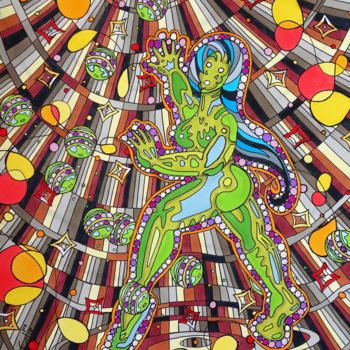 Dessin intitulée "Au rythme des chant…" par Vincent Gibert, Œuvre d'art originale, Marqueur