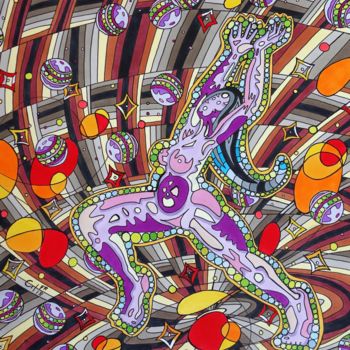 Dessin intitulée "Au rythme des chant…" par Vincent Gibert, Œuvre d'art originale, Marqueur