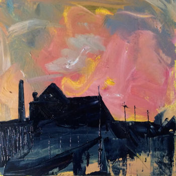 Painting titled "Sundown" by Shelleigh Ocio, Original Artwork, Oil
