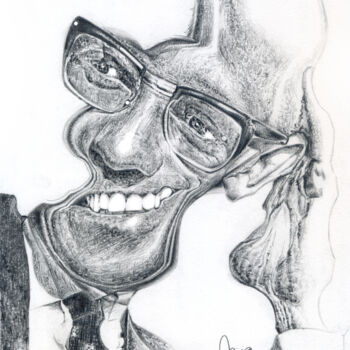 Drawing titled "Caricature Michel F…" by Flávio Miranda, Original Artwork, Graphite