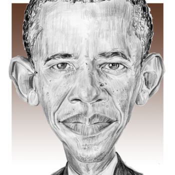 Drawing titled "Caricatura Barack O…" by Flávio Miranda, Original Artwork, Digital Photography