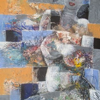 Ζωγραφική με τίτλο "Cubisme au féminin 3" από Sylvie Oliveri, Αυθεντικά έργα τέχνης, Ακρυλικό