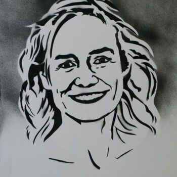 绘画 标题为“Sandrine Bonnaire” 由Isabelle Murzeau, 原创艺术品, 喷漆