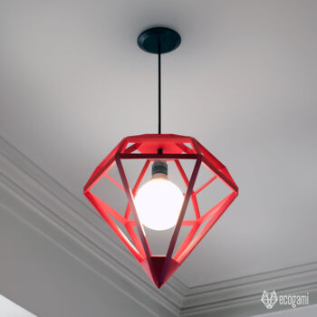 Γλυπτική με τίτλο "Abat-jour Diamant e…" από Ecogami, Αυθεντικά έργα τέχνης, Χαρτί