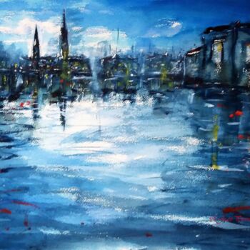 Pittura intitolato "C'est à Hambourg, o…" da Jean-Pierre Missistrano, Opera d'arte originale, Acquarello