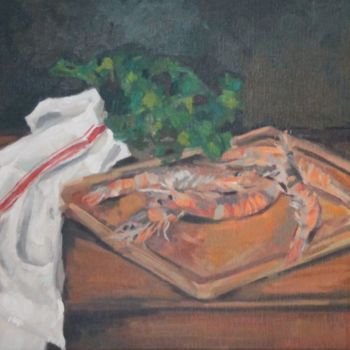 Peinture intitulée "Nature morte aux ga…" par Chéker, Œuvre d'art originale, Huile