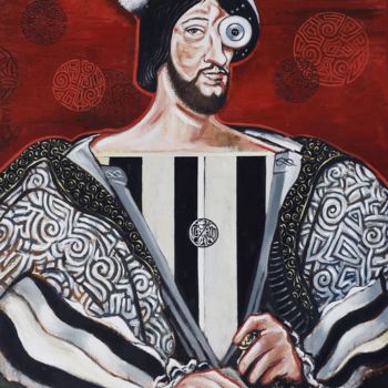 Painting titled "François 1 (Clouet)" by Pascal Buffard, Original Artwork, Oil