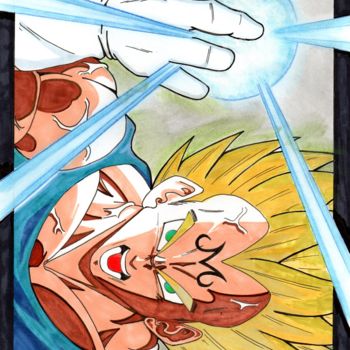 Drawing titled "majinvegeta" by Yannweb, Original Artwork, Marker