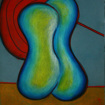 Drawing titled "red-haired-d-torso-…" by Pertti Matikainen, Original Artwork, Pastel